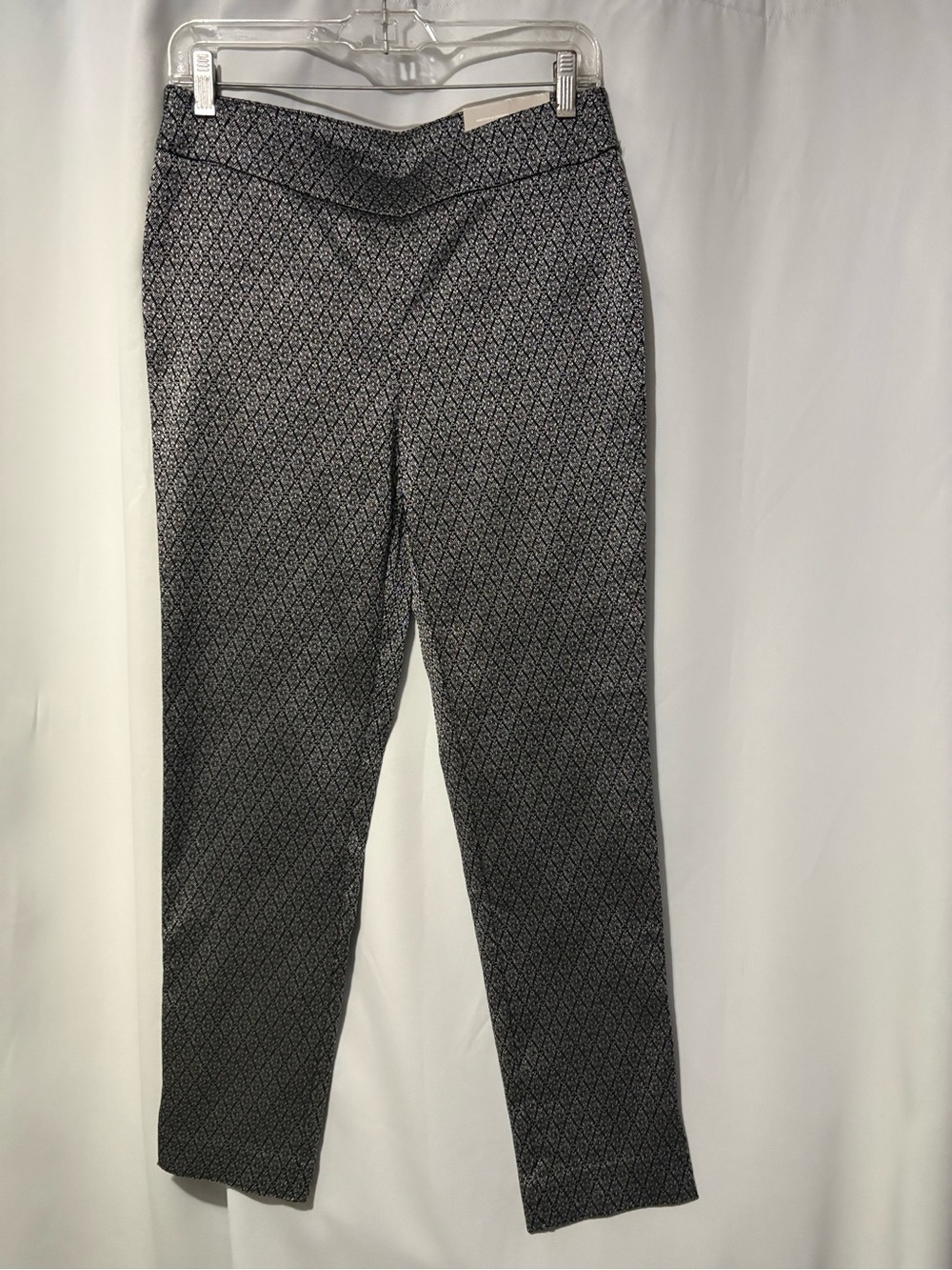 Chico's Black & White Geometric Straight-Leg Pants